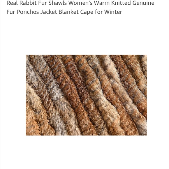 Real Rabbit fur knitted poncho - Picture 2 of 3